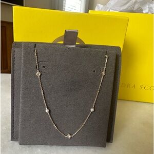 Kendra Scott Pearl & Diamond Necklace, 14k Gold, Fine Jewlery